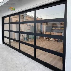 Transparent Overhead Glass Garage Door Section Door with Windows Security Full View Automatic Roller Shutter