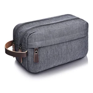 FOCSTAR Custom LOGO Men's Large Capacity Waterproof Nylon Square Hotel Travel Toiletry Bag Dopp Kit (BTF020)