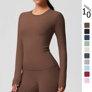 Camisetas de manga larga cortas para mujeres