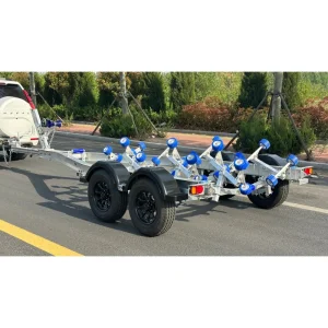 19 FT Aluminum Boat Trailer with Single Axle Wobbly Rollers