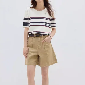 2026 Novo Design Blusa de Tricô de Manga Curta para Senhora