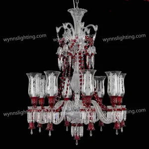 Zenith Rouge Crystal Chandelier Home Decor Pendant Lighting Baccarats Hanging Light LED Candle Bulbs Glass Shade Luxury Lamp