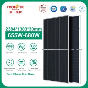 132pieces (6*22) Embalagem Marítima Taoísta Industrial 2384*1303*30/33mm Painel Solar Mono PV