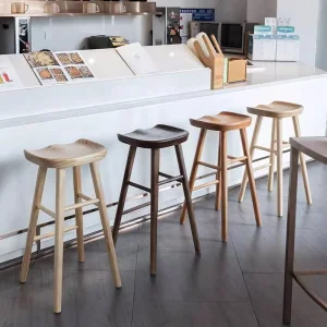 Nordic Solid Wood Commercial Bar Stool