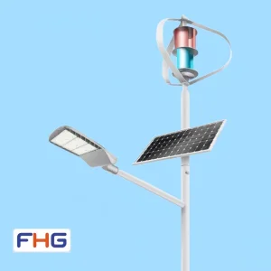 Eco-Friendly Outdoor LED Street Lighting for Wind Hybrid and Solar Power System with Vertical Wind Turbine