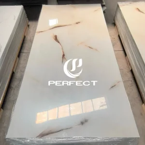 High Glossy Marble, Waterproof, Fireproof, Easy-to-Clean, Scratch-Resistant and Long-Lasting for Bathroom Walls and Wet Interior Spaces. PVC Marble Sheet