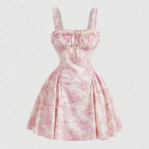 Vestido Floral Sem Mangas Casual Boho Mini