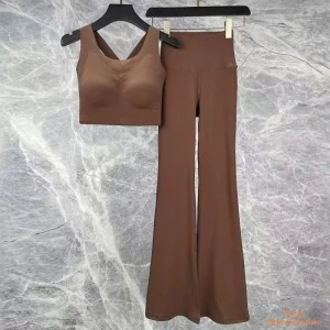 Conjunto de Yoga para Mujeres Personalizado 2 Piezas Ropa Deportiva de Cintura Alta para Entrenamiento en el Gimnasio