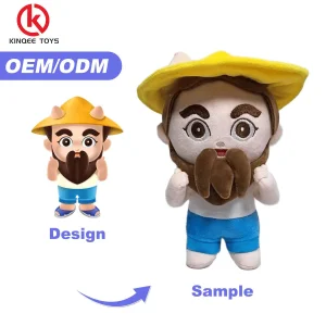 Custom Made Cartoon Bearded Man Toy Production Make Plush Toys Stuffed Animal