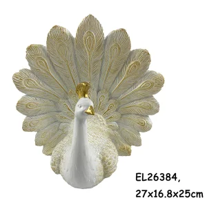 High-Quality Resin Handmade Tabletop Peacock Decoration