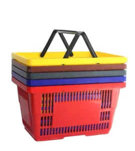 Popular Grocery Store Laundry Handbasket Supermarket Plastic Handle  Hanging Shopping Basket