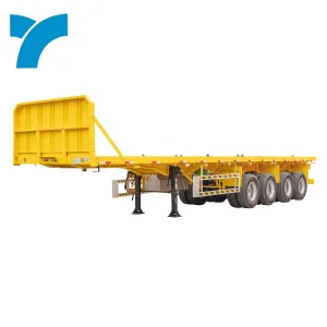New 40FT Flat Bed Container Transport Truck Trailer 40 Feet 3 Axle Flatbed Semi Trailer for Sale