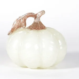 Glass Arts Crafts Handmade White Pumpkin Shaped Glass Ornaments