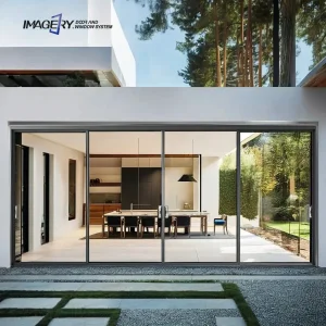 Minimalist Modern Custom Interior Narrow Frame Aluminum Profile Glass Sliding Door