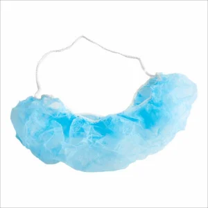 تصنيع قناع لحية disposable من البولي بروبيلين الأزرق والأبيض، شبكات لحية غير منسوجة، غطاء لحية مع حلقة واحدة