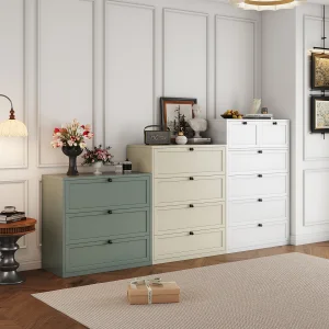 Modern Metal Chest Drawer Cabinet Anti-Rust Steel Storage Dresser 800W Multiple Drawer Options Bedroom Organizer Made in China