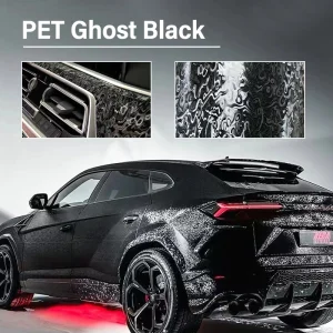 Glossy Ghost Black Carbon Fiber Vinyl Self Adhesive Film Car Wrap