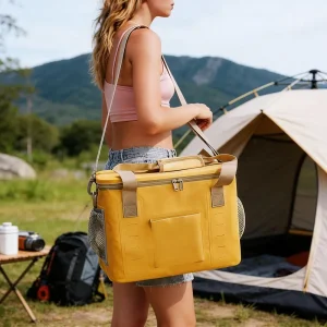 Bolsa térmica aislante cuadrada de perlas de algodón para mantener la comida fresca, fabricación