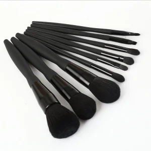 9 PCS Black Makeup Brush Manufacturers Wholesale Makeup Brush Sets Custom Vegan Soft Fiber Hair Makeup Brush Set