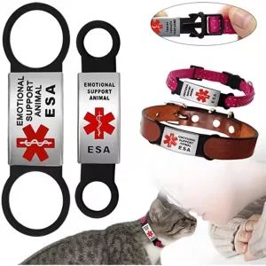 Personalized Silicon Metal Animal ID Collar Tags Long Pull Ring Name Plate Pet Tags for Dogs and Cats Access Control Product