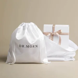 Pandasew Package 30X20cm White Customizable Satin Drawstring Bags: Dust Proof Storage for Clothing and Leather Goods Available in Multiple Sizes Custom Logo