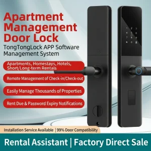 Premium HR Smart Lock Bluetooth Fingerprint Card Lock for Home Apartment Hotel Homestay Rental Room