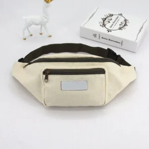 Promoción de Fanny Pack al por mayor, bolsa de cintura deportiva de yute impermeable, bolso cruzado personalizado