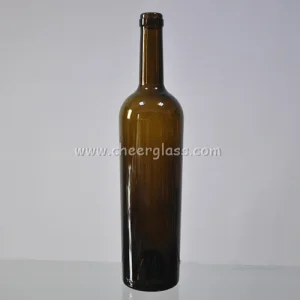 750ml Unique Glass Wine Bottle with Cork Finish