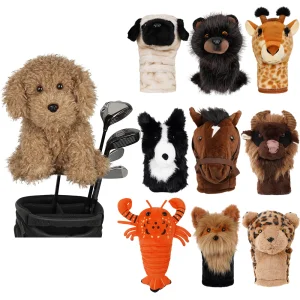 In Stock Golf Driver Animal Head Covers Cute Head Cartoon Animal Dog Cow Plush Doll Toy Golf Headcovers