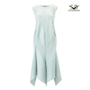 ODM Women's Pleated Sleeveless Asymmetric Midi Dress Product, Service