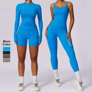 Conjunto de Yoga Justo de Secagem Rápida de Alta Resistência para Mulheres, Roupas Casuais para Corrida