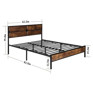 Cama moderna personalizada de estilo madera y metal