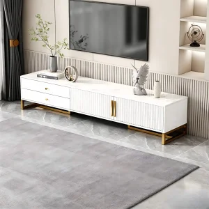 Luxury TV Console with Gold Handle