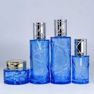 40ml/100ml/120ml/50g High-End Embossed Pattern Skin Care Cosmetics Cream Bottle Lotion Essence Glass Set Bottle