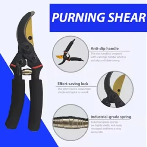 High Quality Sk5 Steel Bypass Pruning Shears with Sponge Cover Non-Slip Handle
