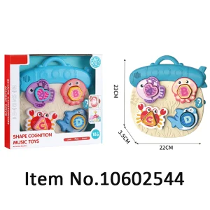 Wholesale Color Interactive Ocean Animal Musical Building Board with Creative Stacking Game Kids Learning Laptop Montessori Busy Board for Preschoolers' Toys