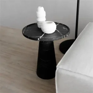 Marble Furniture Lounge Bedside Coffee Table Black Modern Sofa Side Table Living Room Marble Side Table