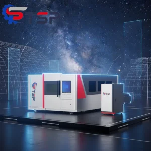 P3015 Fiber Laser Cutter 3000x1500mm Sheet Metal Cutting Machine with Full Enclosure and Exchange Table