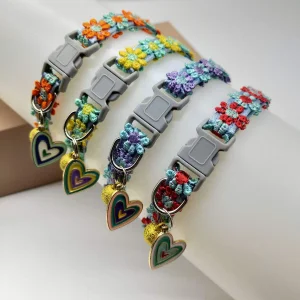 Satin Heart Charms Collar