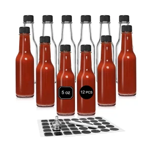 Empty Hot Sauce Woozy Bottles 3 Oz 5 Oz 8 Oz Premium Clear Glass Bottle 90ml 150ml 250ml