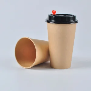 Impressão Personalizada Copo de Papel Kraft Descartável de Parede Simples e Dupla para Bebidas Quentes Copo de Café de Papel Corrugado