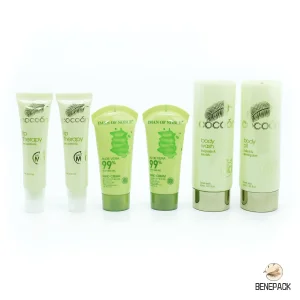 New Arrival Custom Package Green Eco-Friendly Squeezable Plastic Cosmetic Tube with Hot Stamping for Cosmetic Container
