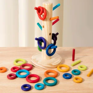 Montessori Wooden Ring Stacking