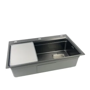 Wholesale Multifunctional Single Bowl Stainless Steel Handmade Kitchen Sink with Cutting Board