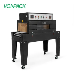 Chain 4020 Double Heating Wrap Machine Vertical Heat Tunnel Shrinking Machine Industrial Packing Machine for Food Carton Box