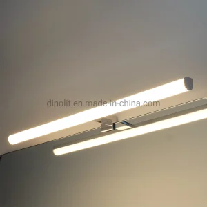 Professional Design Chrome Aluminum Surface 3 Way Mounting 30cm/45cm/60cm LED Bathroom Front Mirror Light for Furniture/Bath Vanity/Cabinet/Mirror Frame IP44 CE