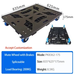 New Design High Load Plastic Platform Hand Trolley100kg-200kg Industrial Platform Cart Trolley