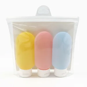Portable Soft 40ml 60ml 90ml Lotion Silicone Cosmetic Squeeze Empty Travel Silicone Tube Hook Plastic Shampoo Bottle