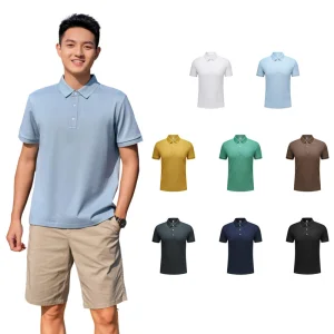 Custom Embroidered Men's Business Casual Wear 100% Cotton Polo Shirt