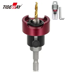 TIDEWAY High Speed Cutting Flush Screws Countersink Bore Well Pile Core Drill Bit With Adjustable Drill Stop And Shank